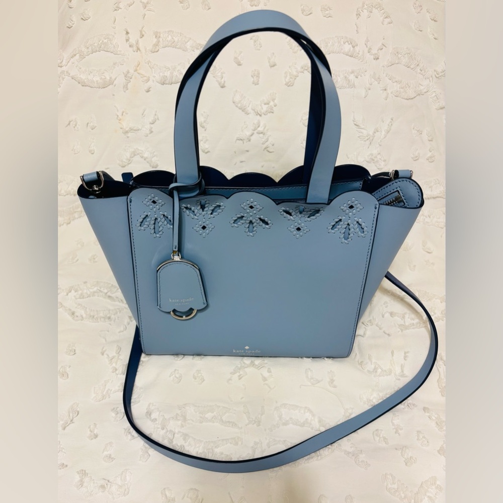 Kate Spade Blue Scalloped Tote